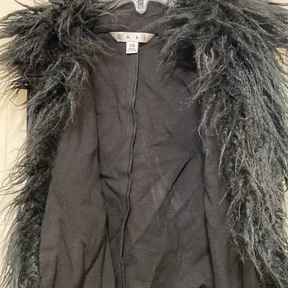 Cabi Black fuzzy vest - Picture 7 of 11